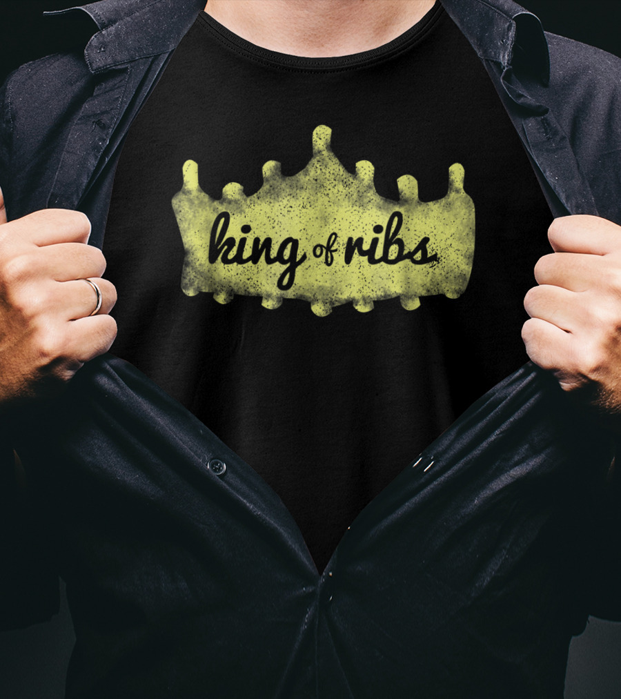 King Of Ribs BBQ RIBS King Chef Funny Foodie Dad96 T-Shirt