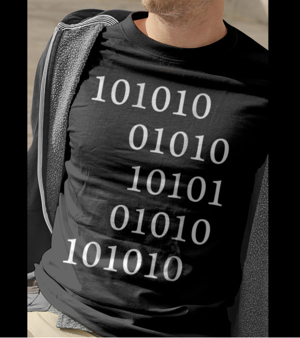 Binary Code Pattern For Geek Dad T-Shirt
