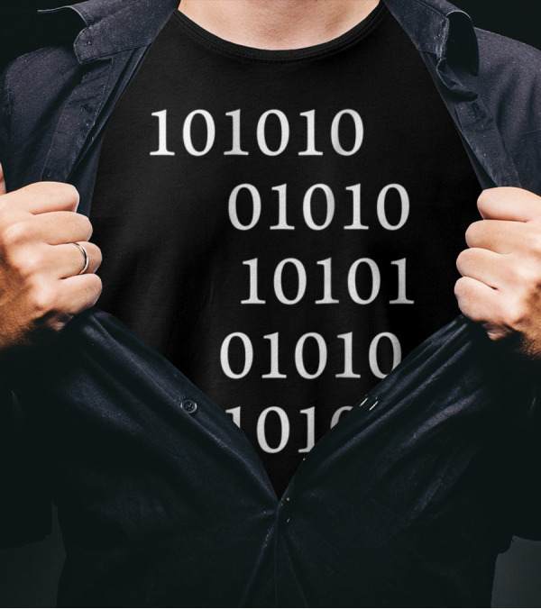 Binary Code Pattern For Geek Dad T-Shirt