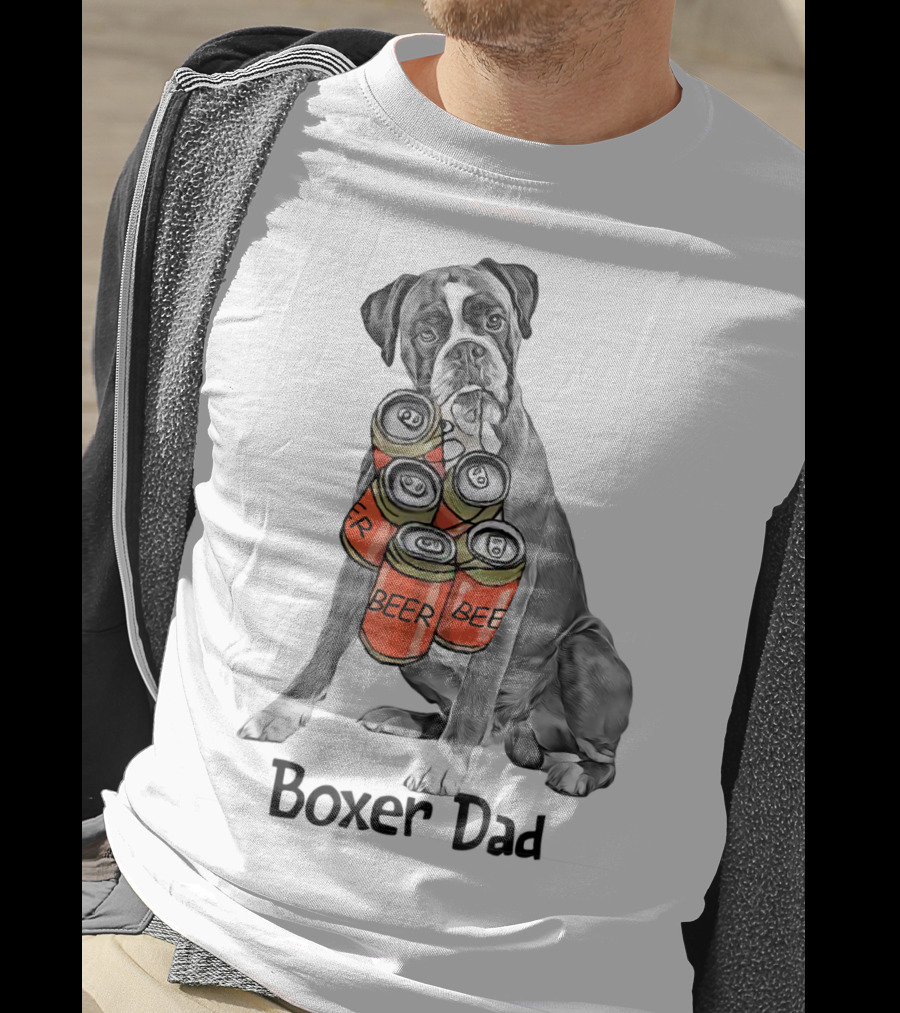 Boxer Dad Beer Can Fetcher T-Shirt
