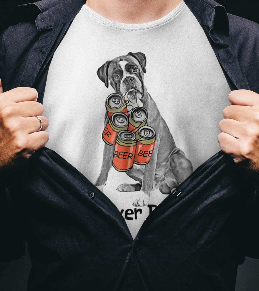 Boxer Dad Beer Can Fetcher T-Shirt