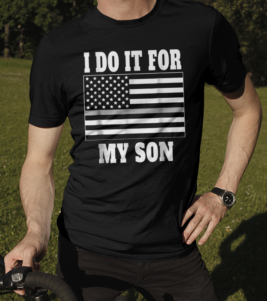 Corrections Officer Dad Thin Gray Line I Do It For My Son T-Shirt