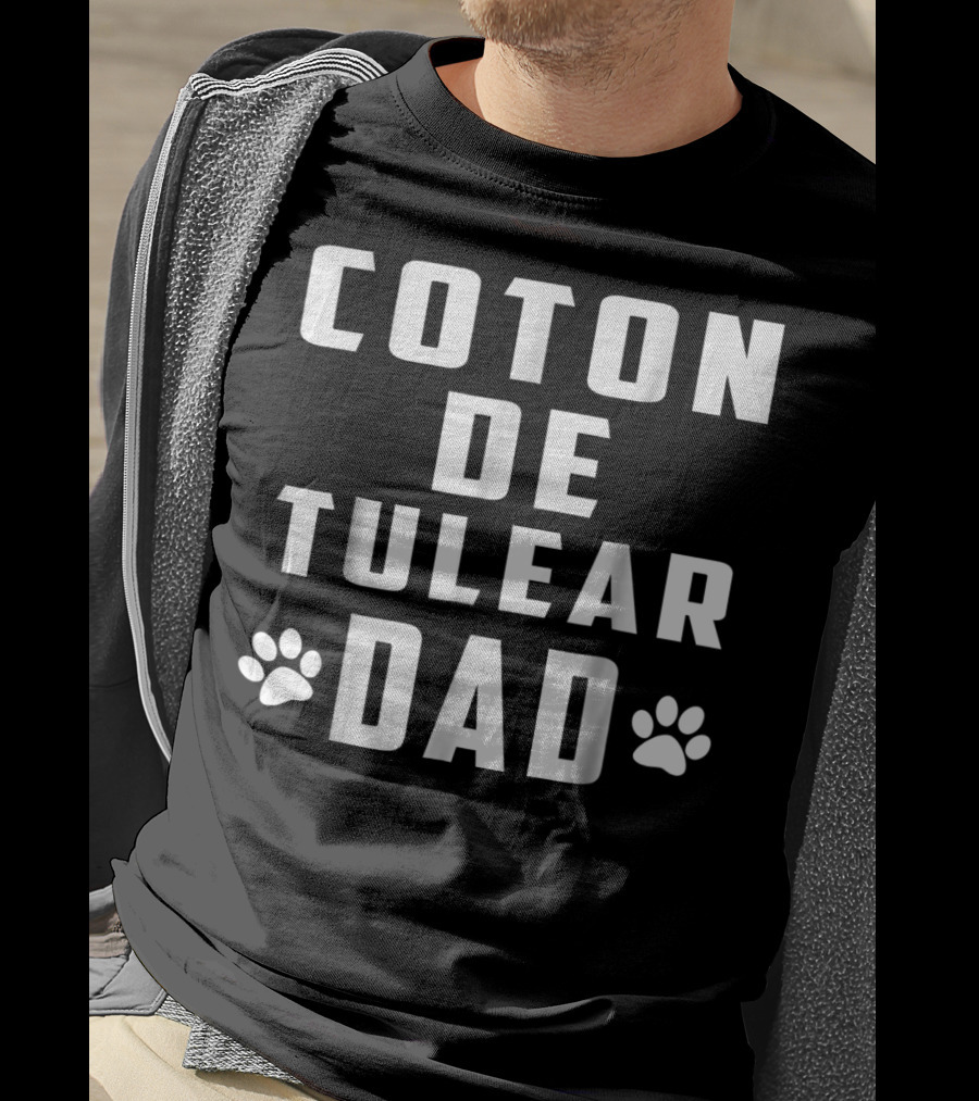 Coton De Tulear Dad With Paw Prints T-Shirt
