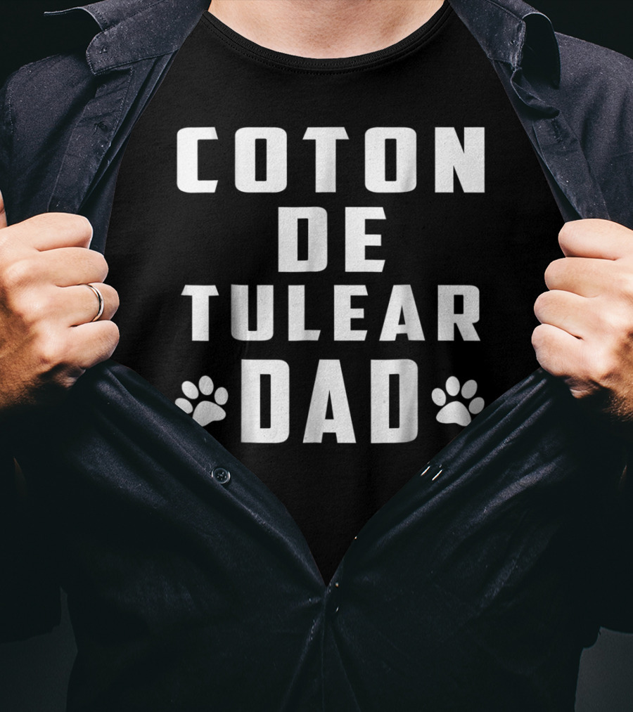 Coton De Tulear Dad With Paw Prints T-Shirt