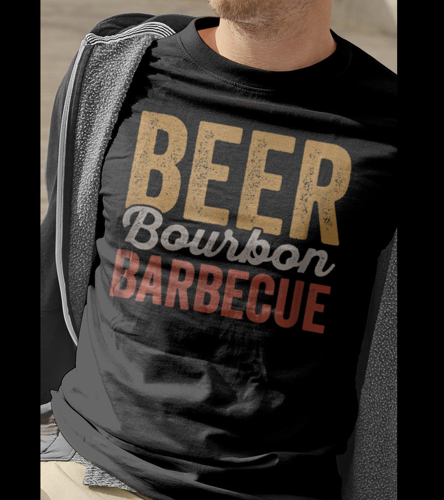 Beer Bourbon Barbecue For Backyard Grilling Dad33 T-Shirt