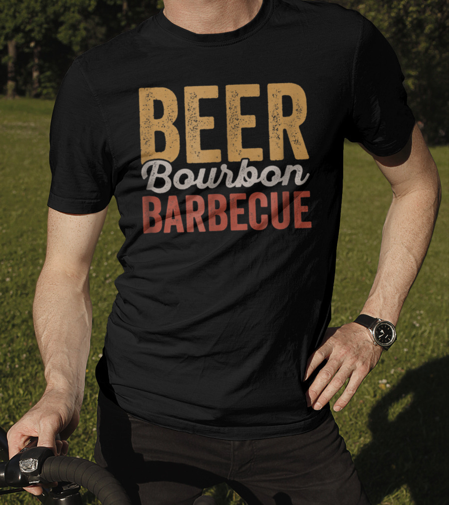 Beer Bourbon Barbecue For Backyard Grilling Dad33 T-Shirt