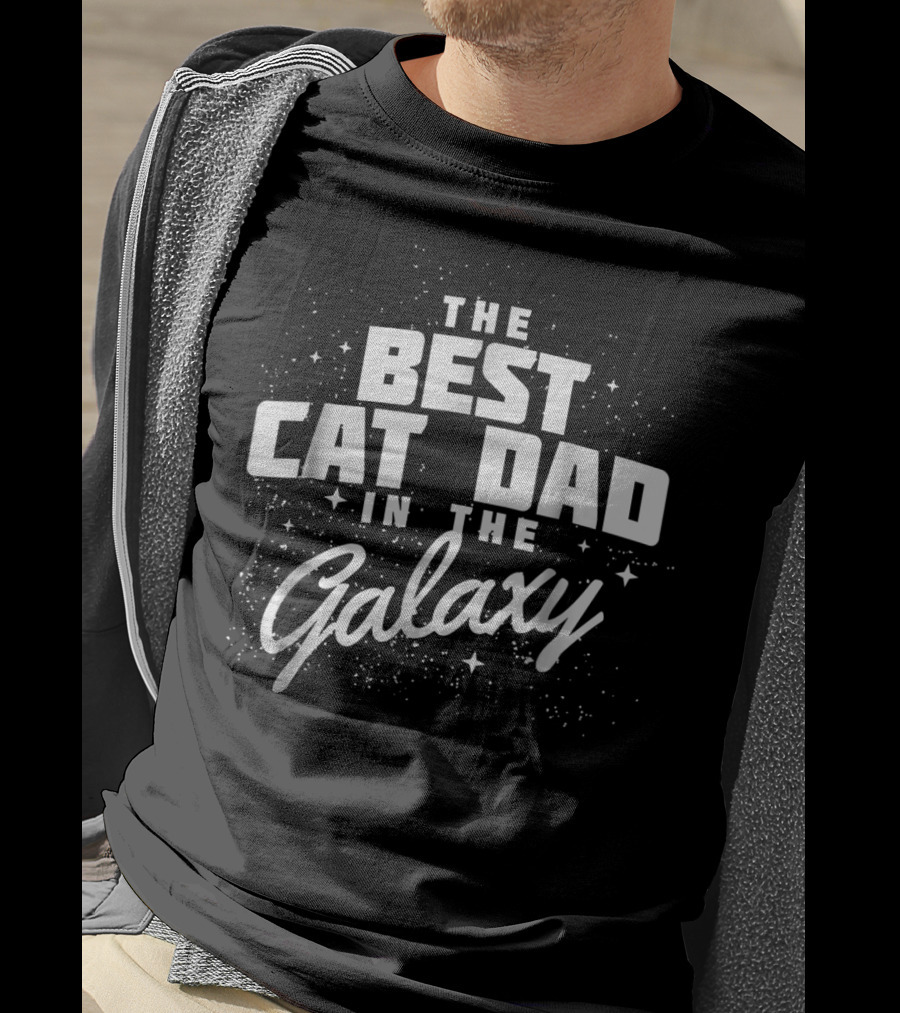The Best Cat Dad In The Galaxy Men69 Kitten Lover T-Shirt