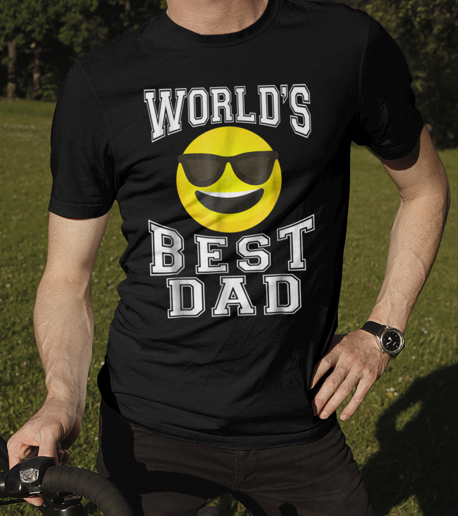 World's Best Dad Cool Emoticon T-Shirt