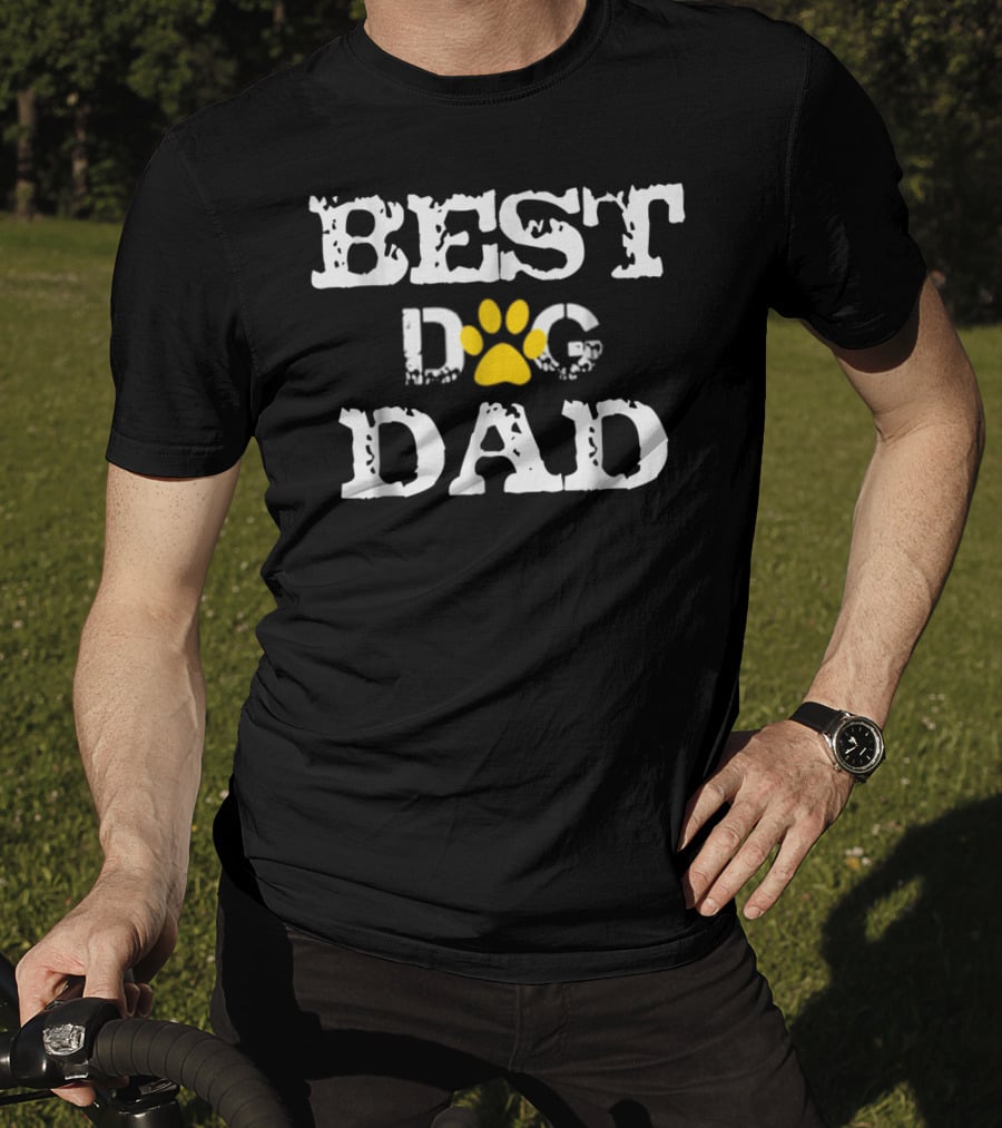 Best Dog Dad Paw Print Birthday T-Shirt