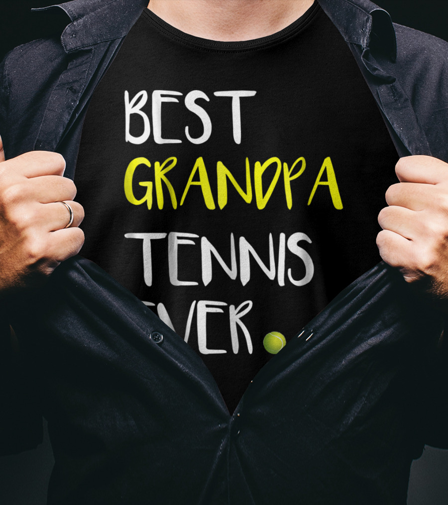 Best Grandpa Tennis Ever From Lover37 Ball T-Shirt