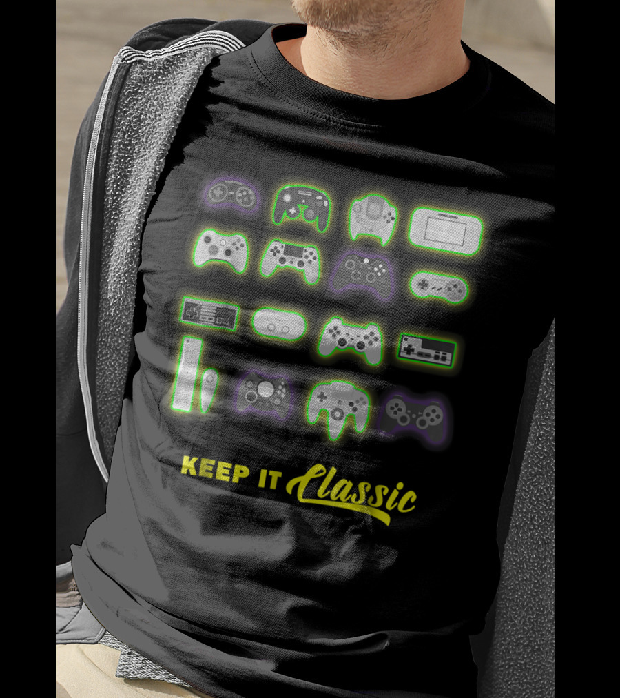 Keep It Classic Video Game Controllers For Old School Dad86 T-Shirt