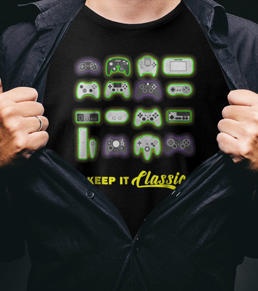 Keep It Classic Video Game Controllers For Old School Dad86 T-Shirt