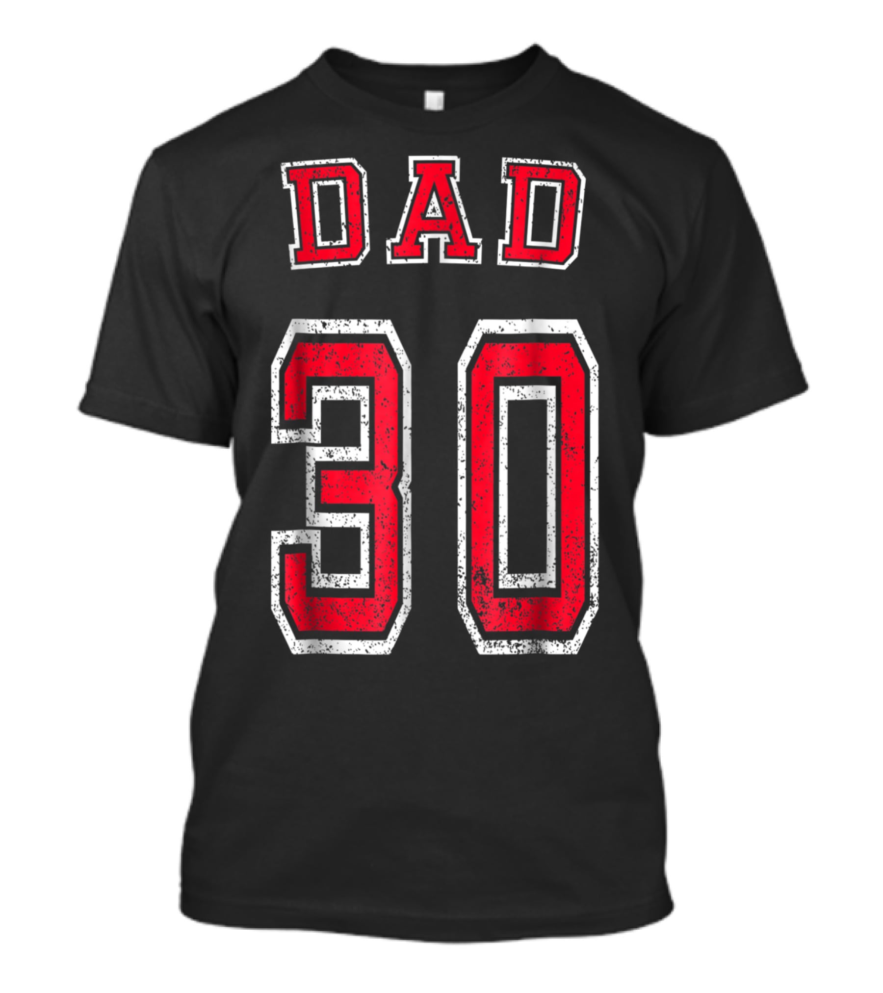 Dad 30 Distressed Football Birthday T-Shirt