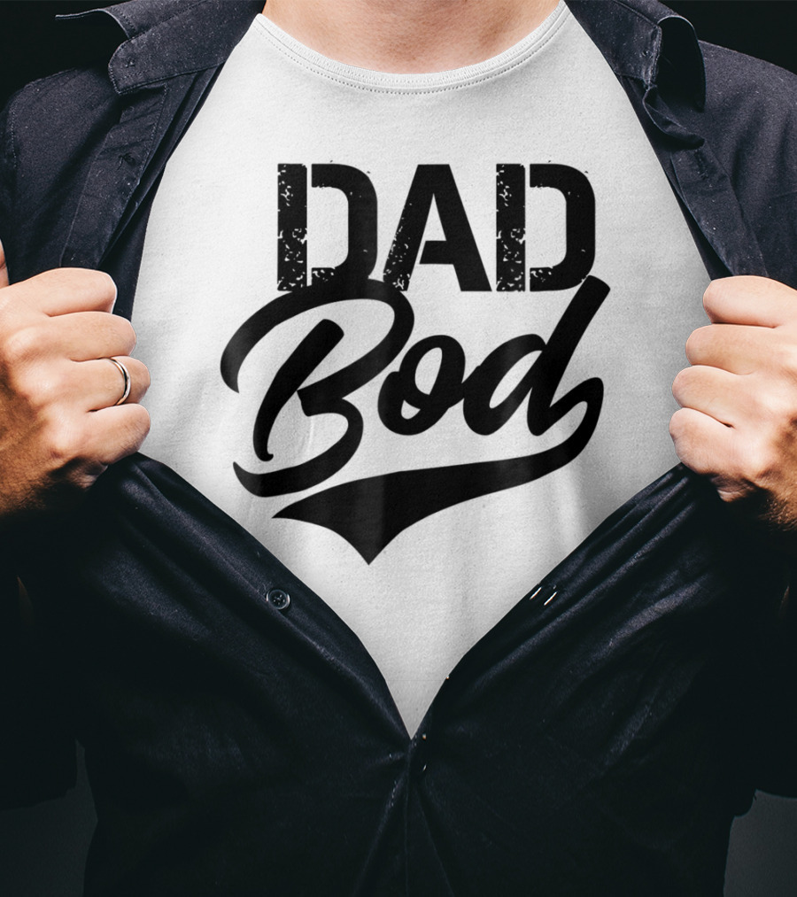 Dad Bod Classic Retro Swoosh Font T-Shirt