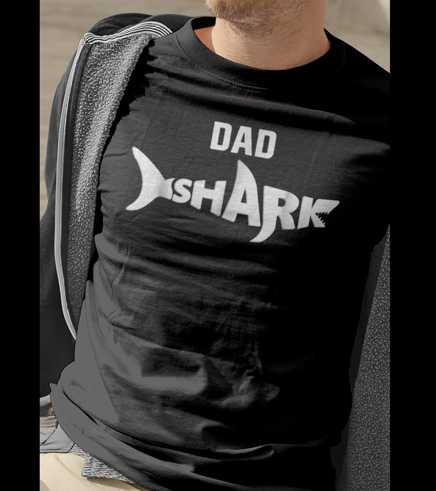 Dad Shark Ideas Matching Family S13 Shark Text T-Shirt