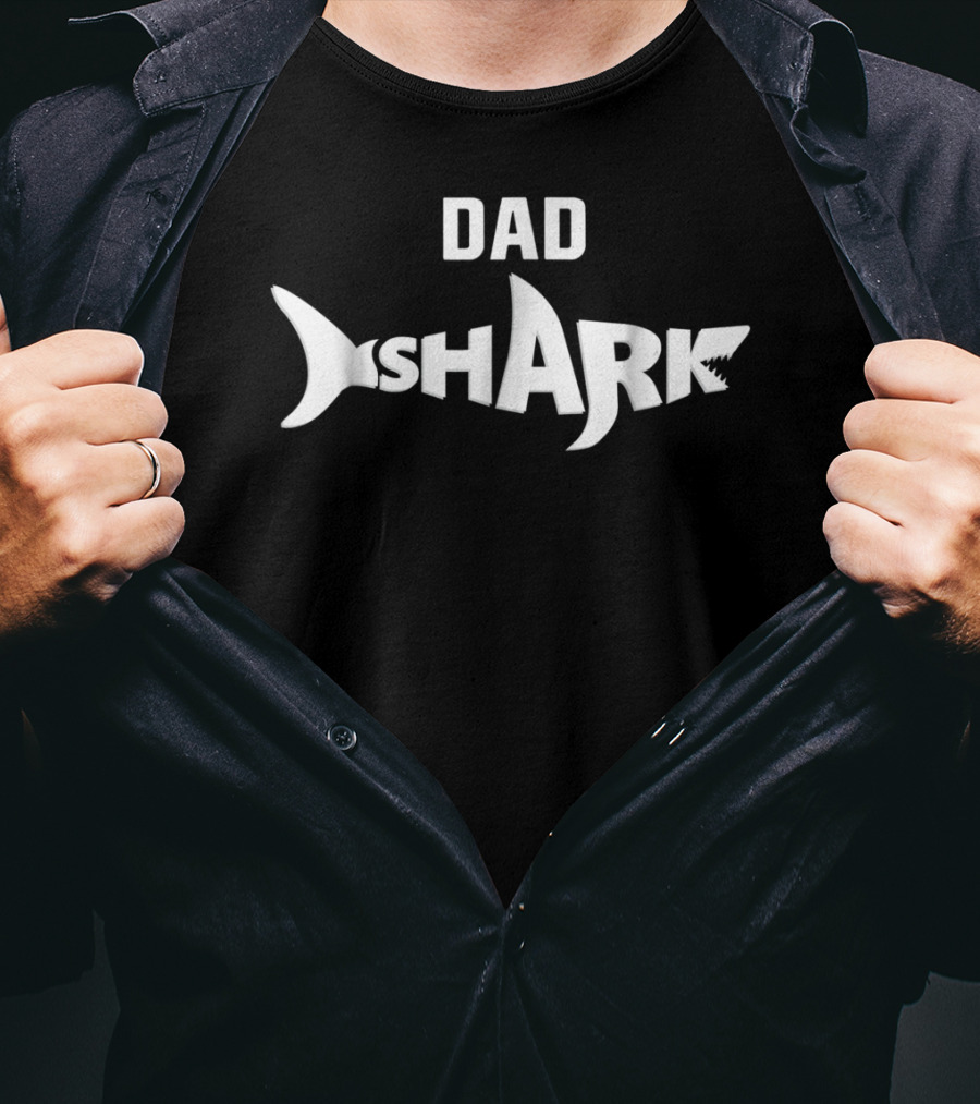 Dad Shark Ideas Matching Family S13 Shark Text T-Shirt
