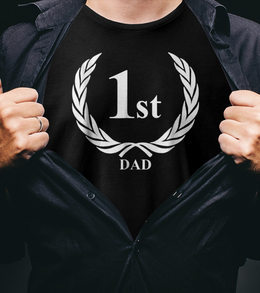 1st Dad Funny Okayest Father14 Laurel Wreath T-Shirt