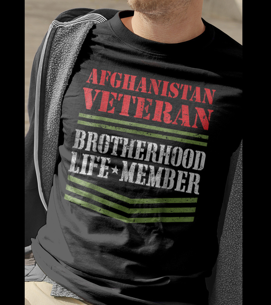 Afghanistan Veteran Brotherhood Life Member Dad Grandpa Veterans Day T-Shirt