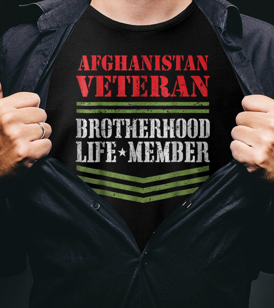Afghanistan Veteran Brotherhood Life Member Dad Grandpa Veterans Day T-Shirt
