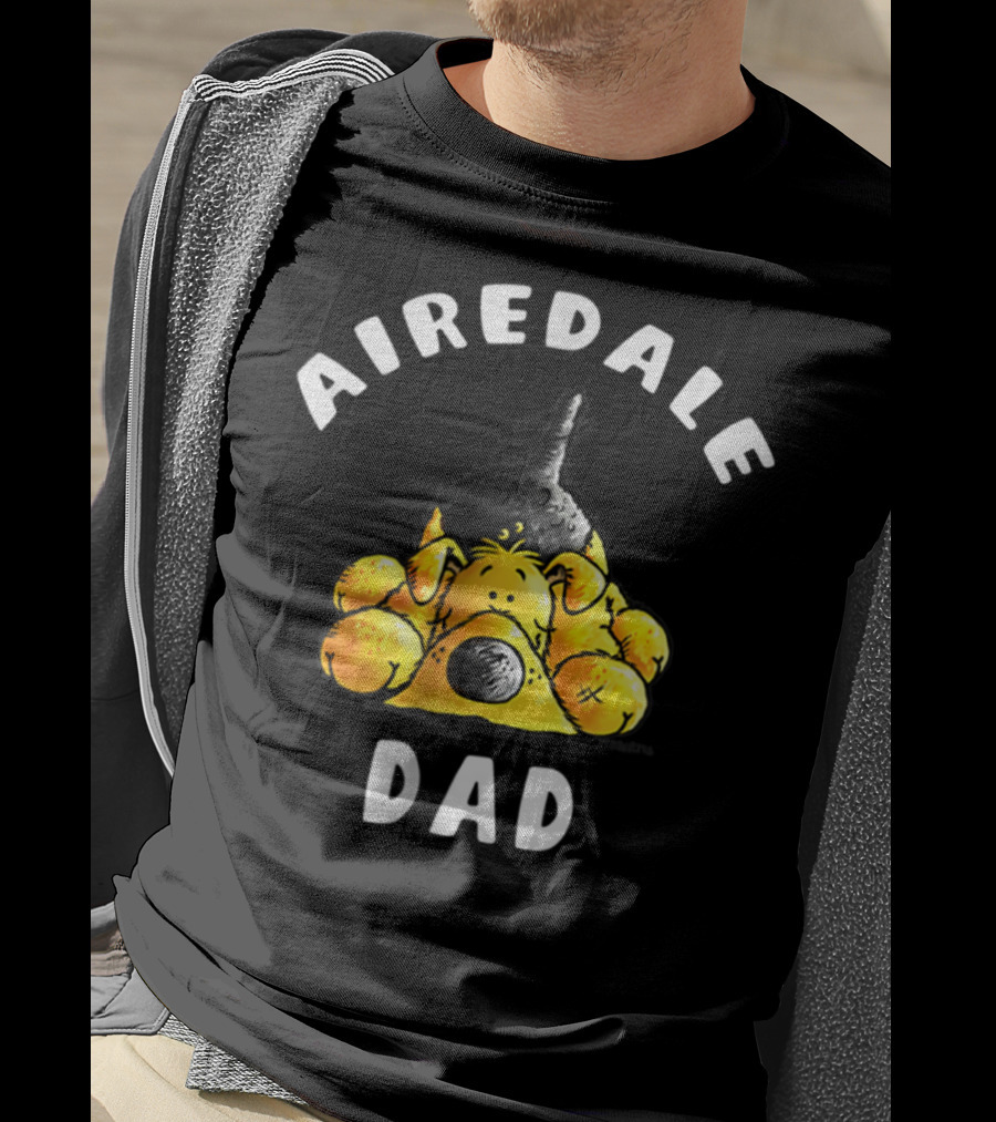 Airedale Terrier Dad Dog Breed Cartoon T-Shirt