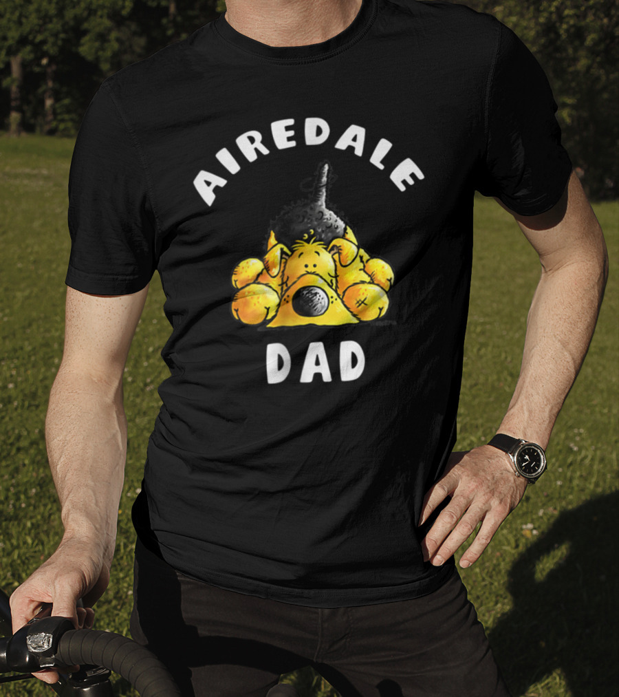 Airedale Terrier Dad Dog Breed Cartoon T-Shirt