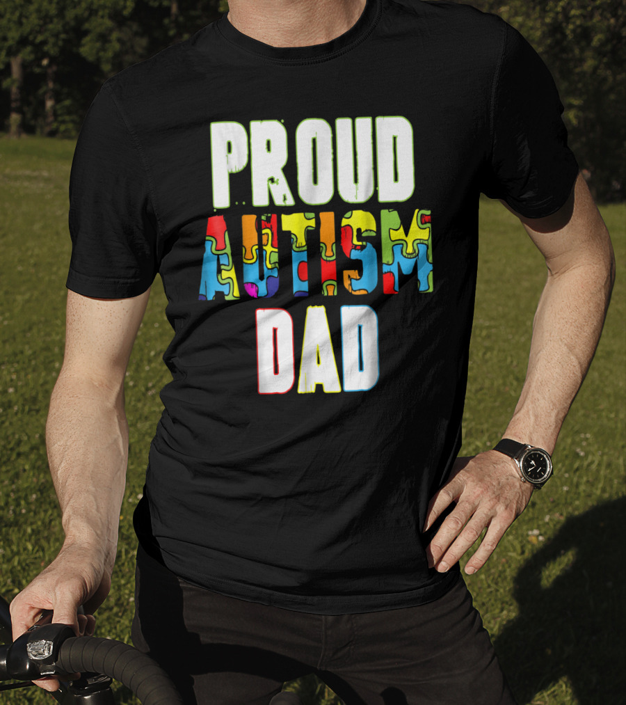PROUD AUTISM DAD Autism Awareness Product T-Shirt