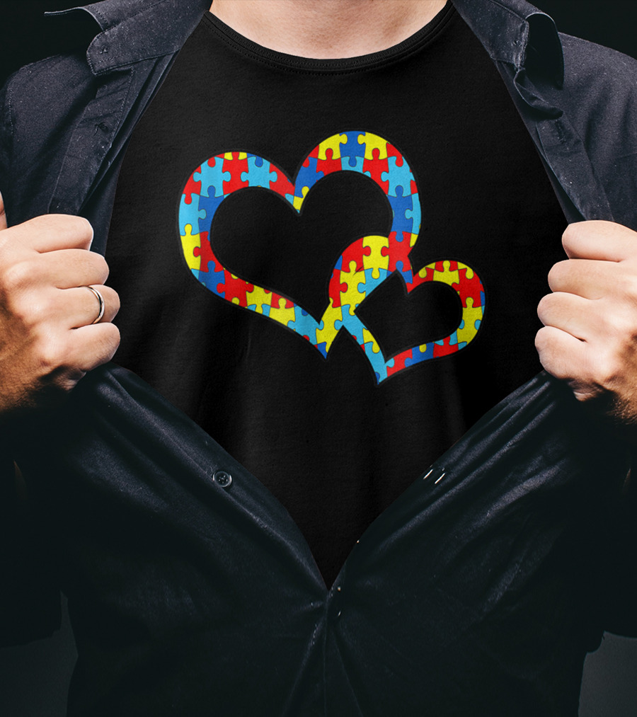 Autism Awareness Puzzle Heart Family Connection T-Shirt
