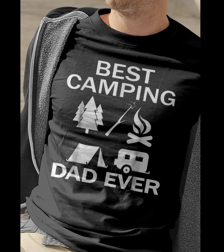 Best Camping Dad Ever Tree Fire Tent Rv T-Shirt