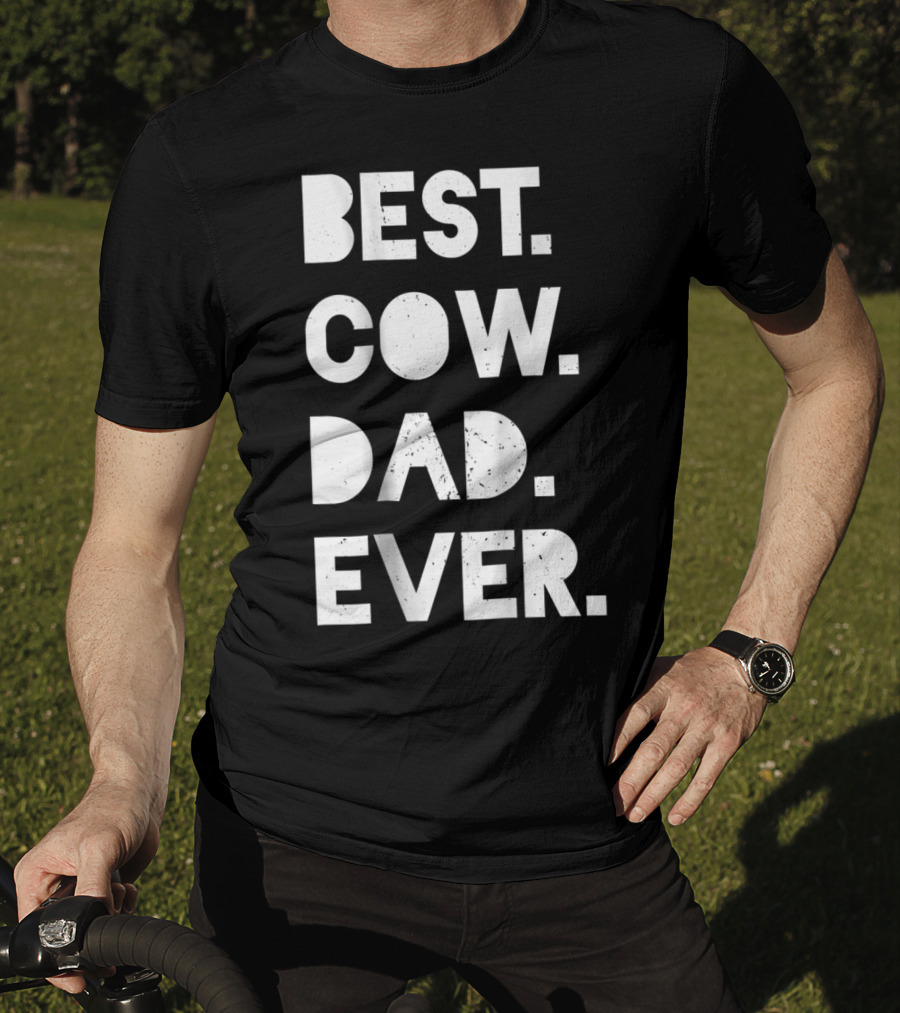 Best Cow Dad Ever Mens Vintage Farmer Gift T-Shirt