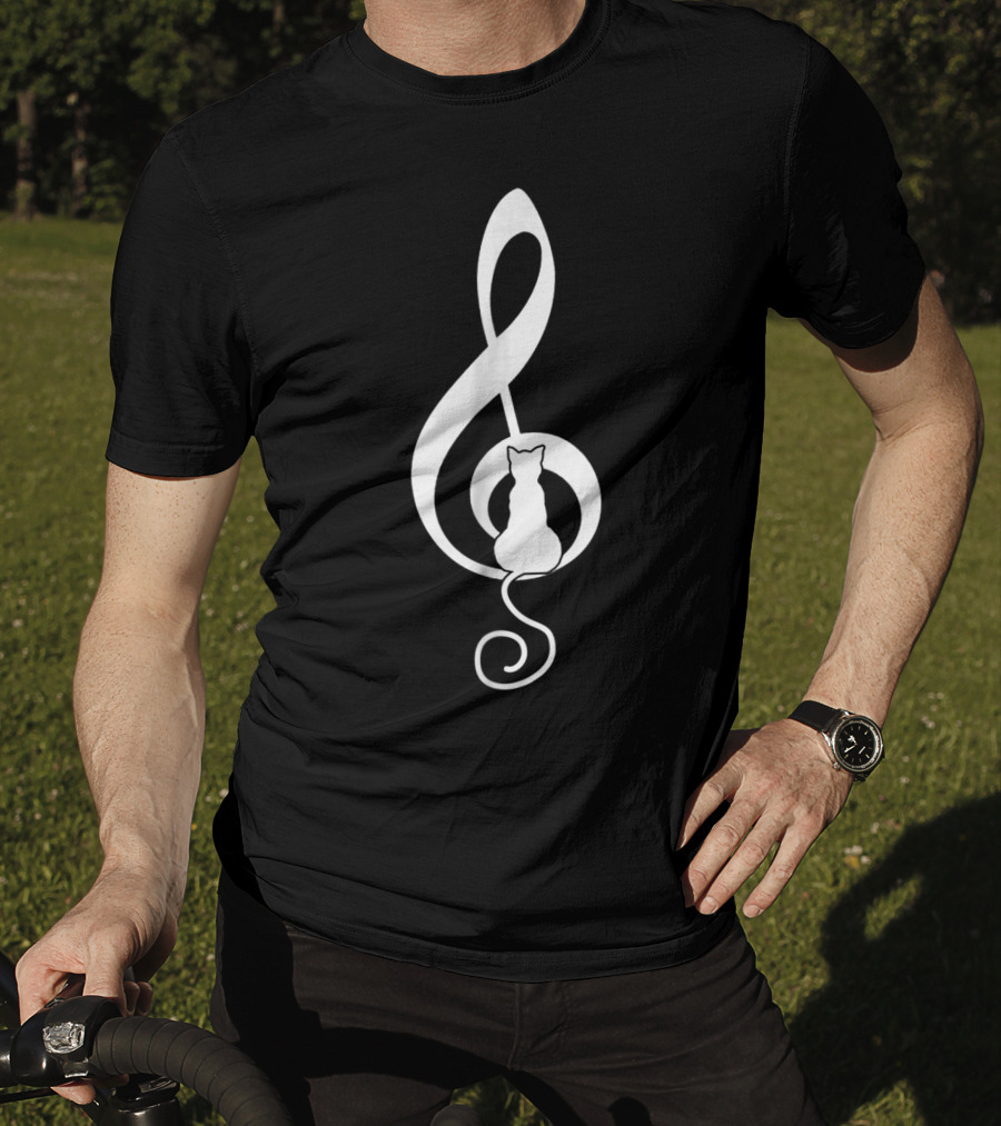 Cat Musical Gclef Music Lover Cat T-Shirt