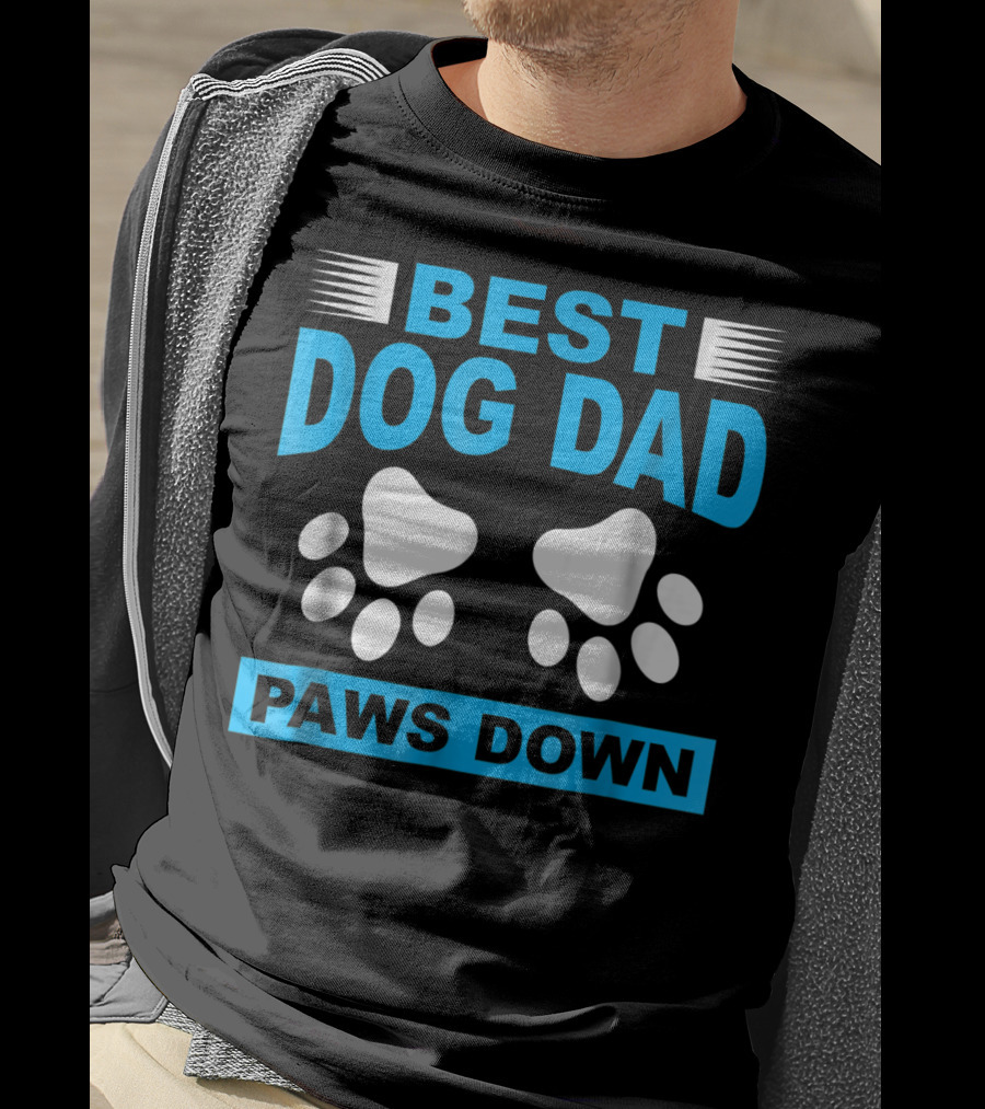 Best Dog Dad Paws Down T-Shirt