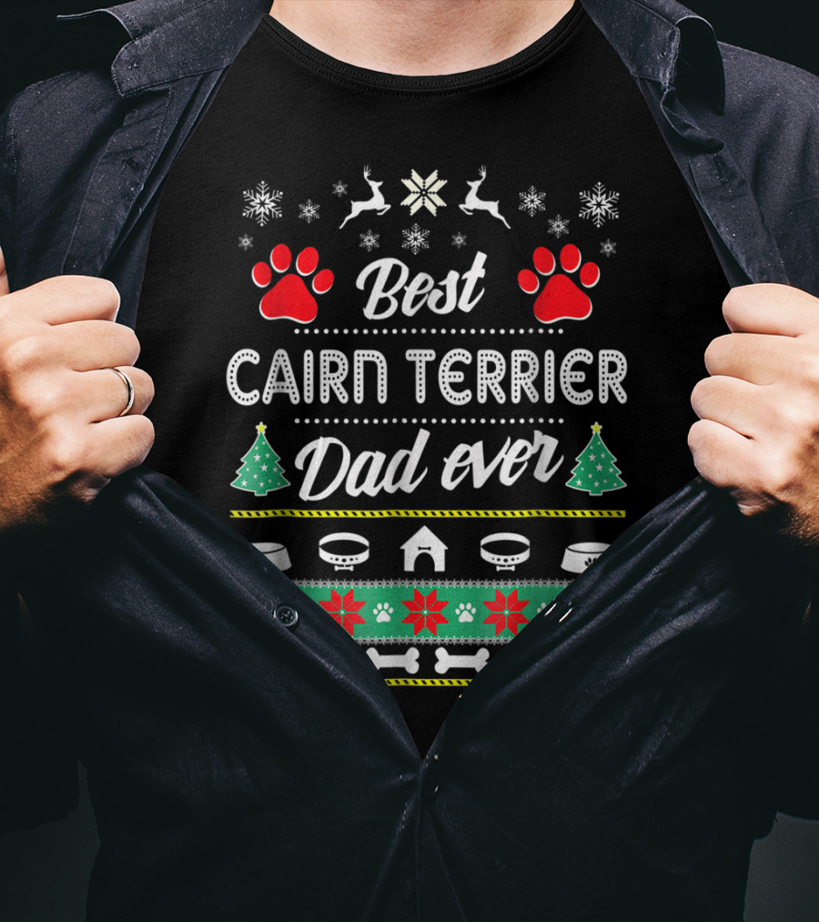 Best Cairn Terrier Dad Ever Holiday T-Shirt