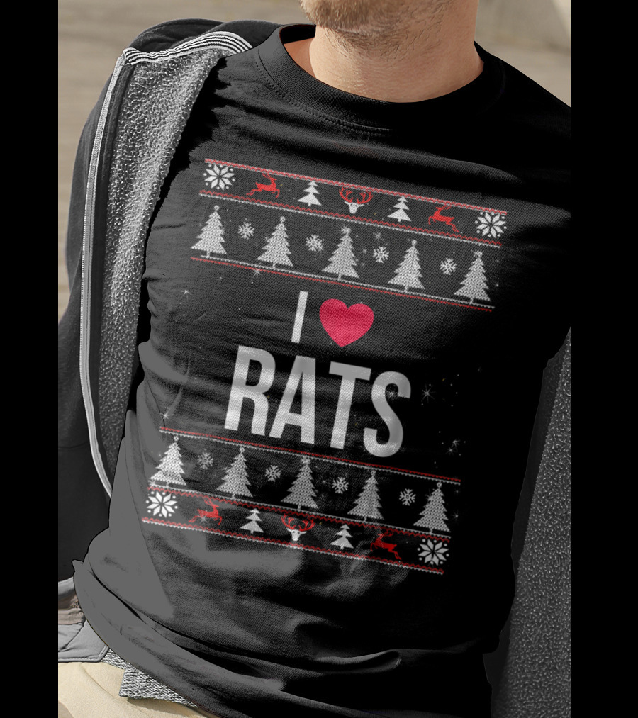 Christmas I Love Rats Ugly T-Shirt