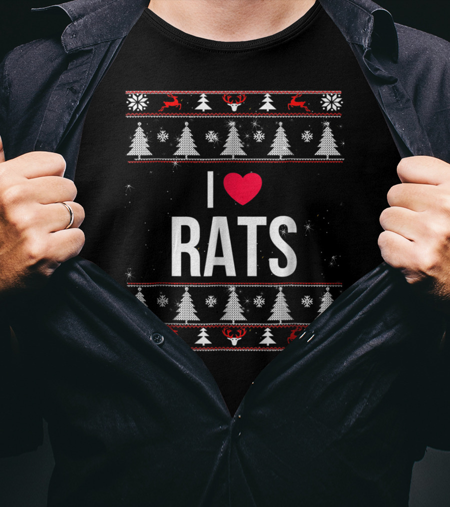 Christmas I Love Rats Ugly T-Shirt