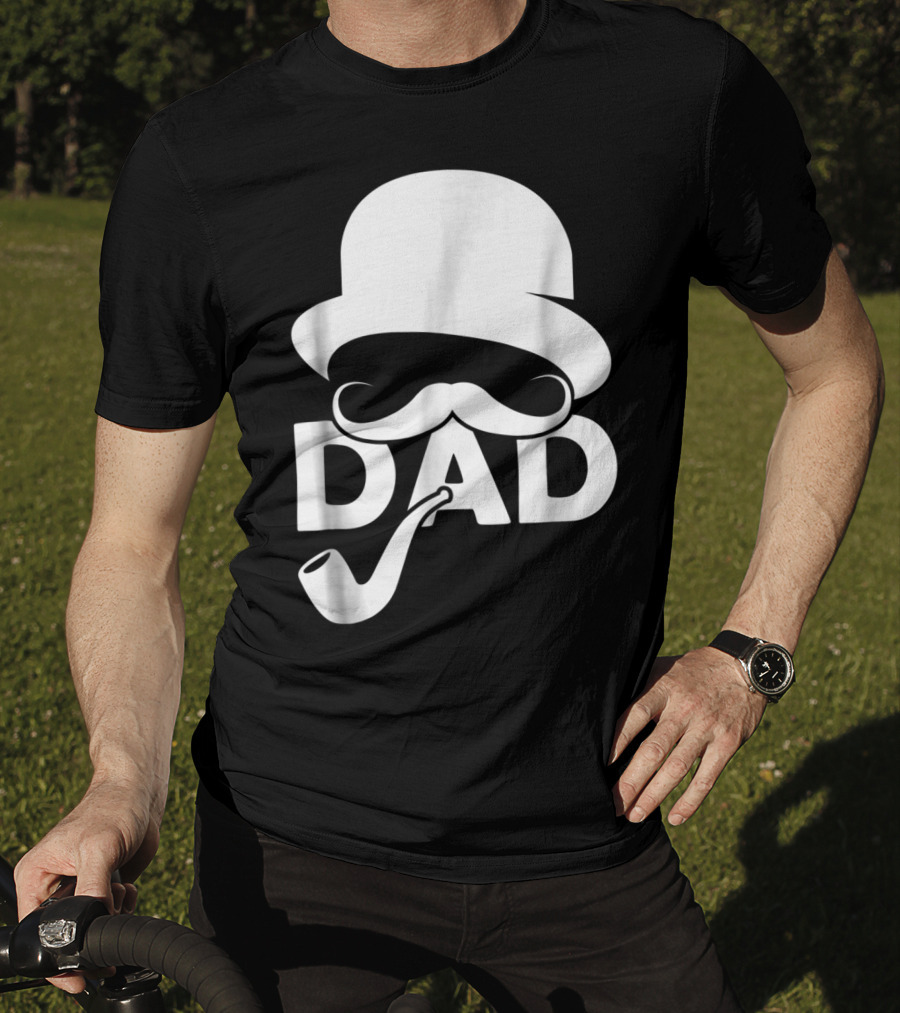 Cool Dad Mustache Hat Pipe T-Shirt