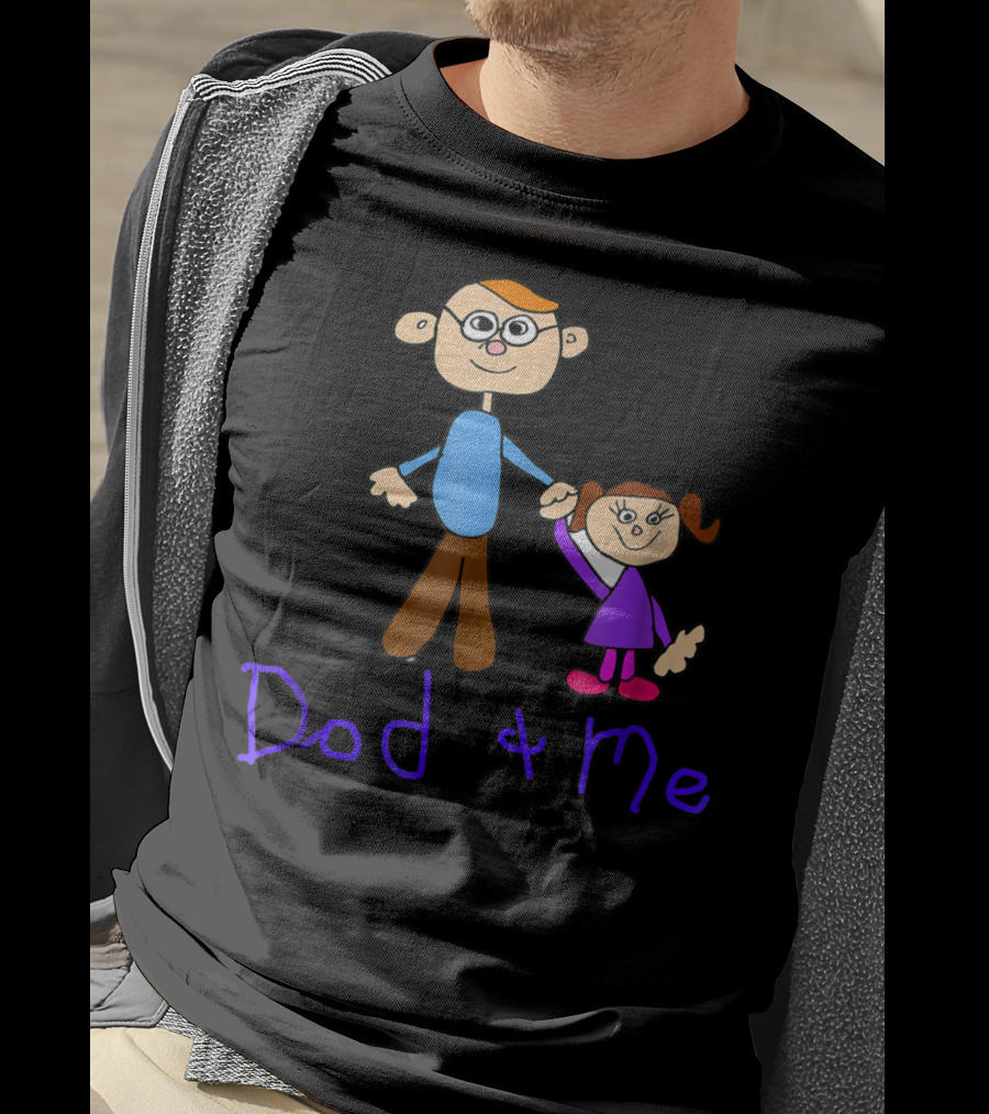 Dad And Me Father Daughter Cartoon Style Happy T-Shirt