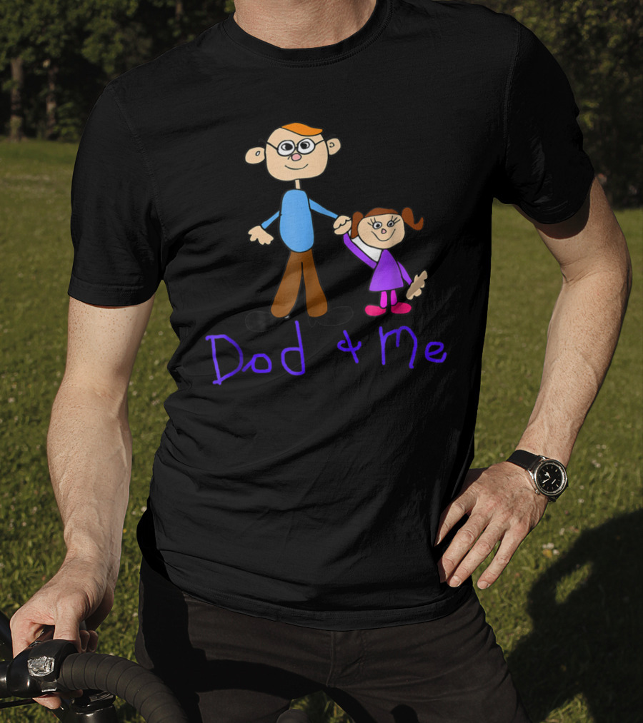 Dad And Me Father Daughter Cartoon Style Happy T-Shirt