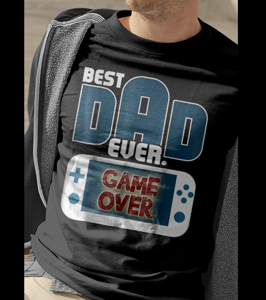 Best Dad Ever Game Over Controller Gaming T-Shirt