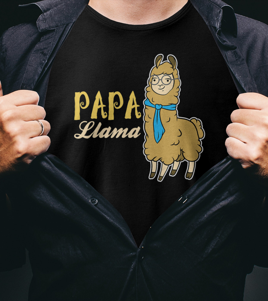Papa Llama Cool Funny Dad Lover T-Shirt