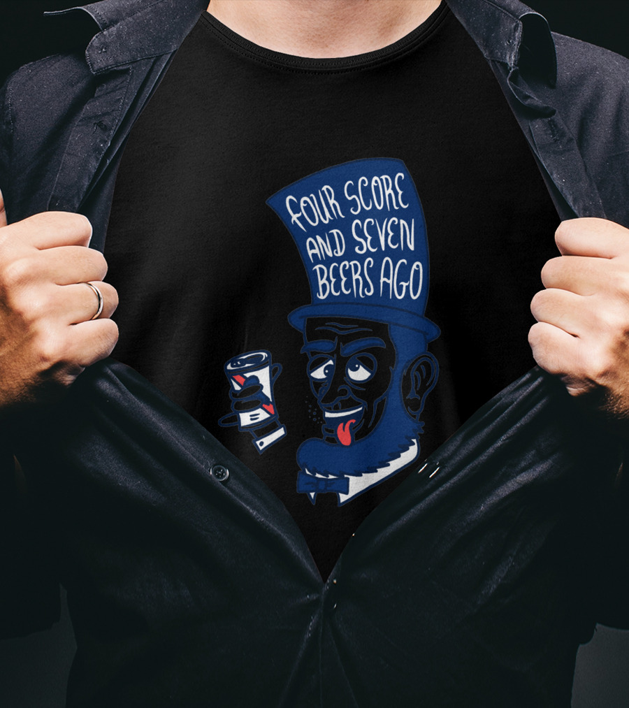 Four Score And Seven Beers Ago Abe Drincoln T-Shirt
