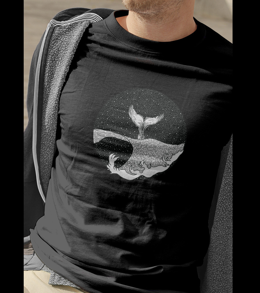 Ambition 1081216 Whale Tail Ocean Stars T-Shirt