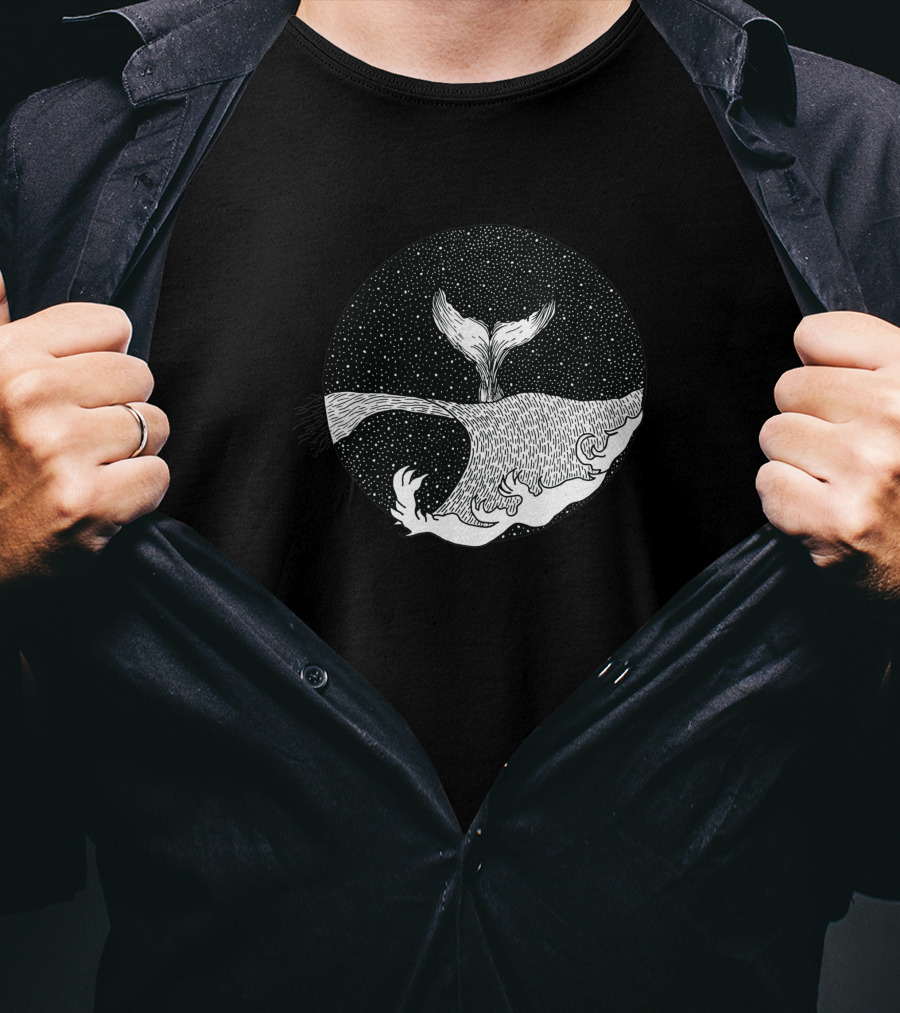 Ambition 1081216 Whale Tail Ocean Stars T-Shirt