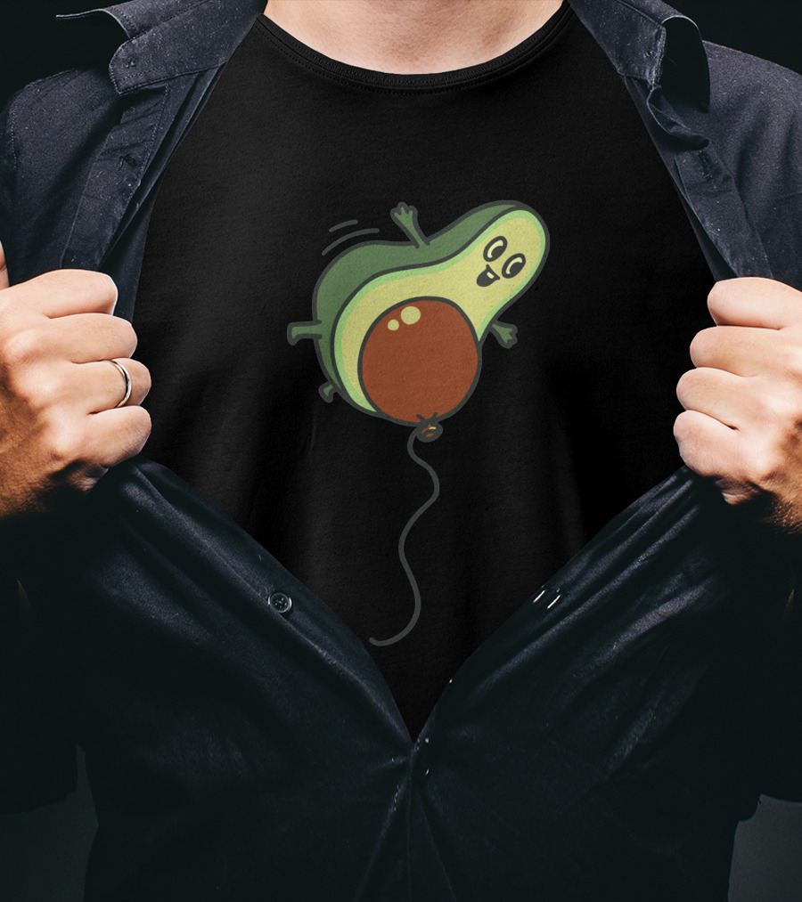Avocado Flight Happy Avocado On Balloon Journey 1135285 T-Shirt