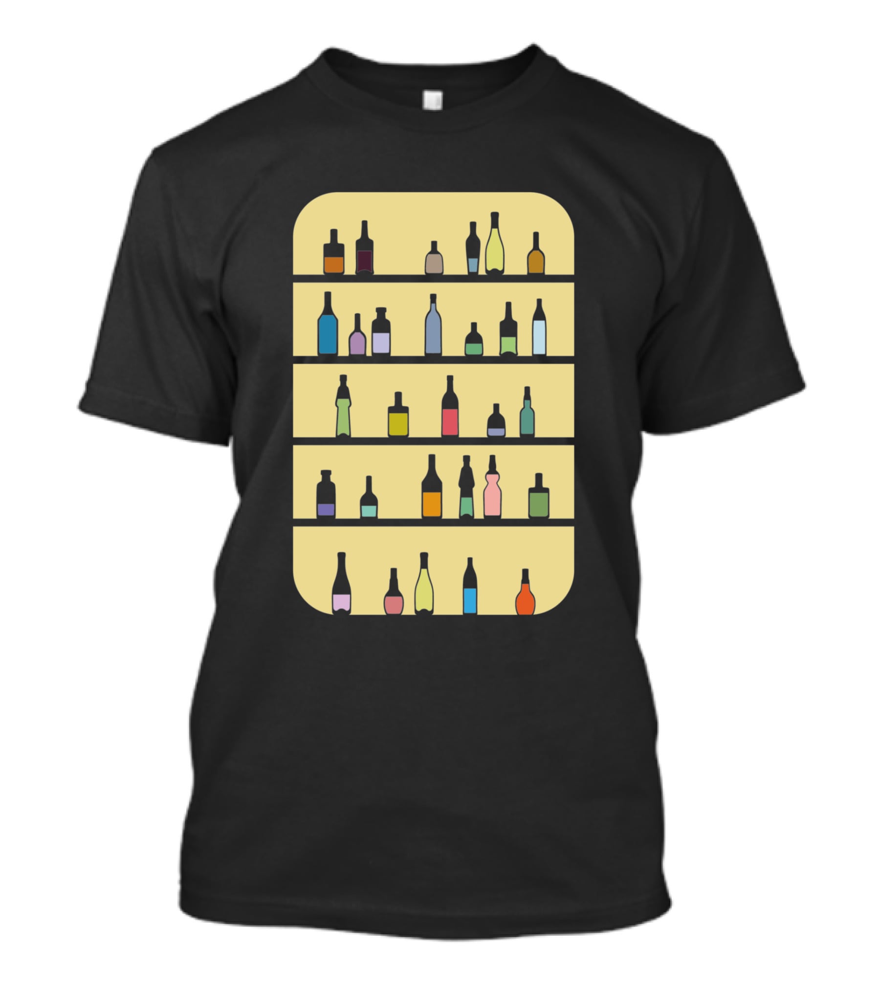 Bar 1225098 Colorful Bottles Shelf Display T-Shirt