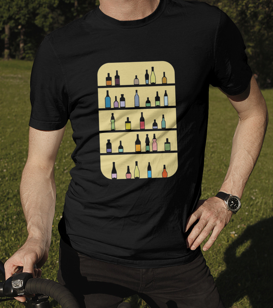 Bar 1225098 Colorful Bottles Shelf Display T-Shirt