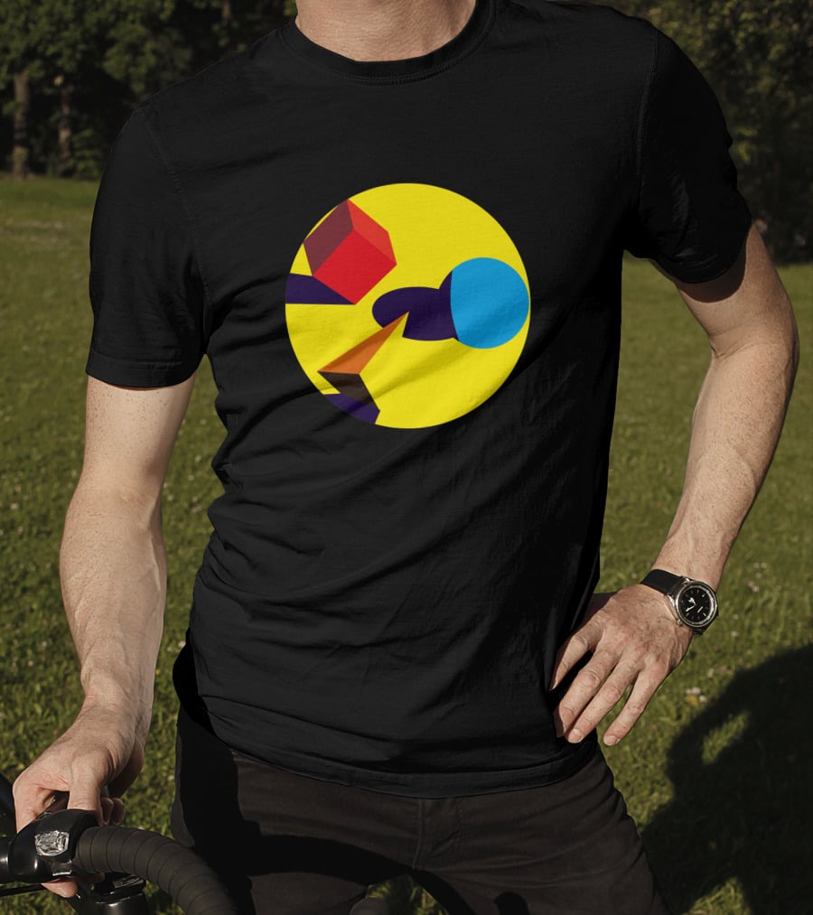 Bauhausian Forms Abstract Geometry 704928 Yellow Circle T-Shirt