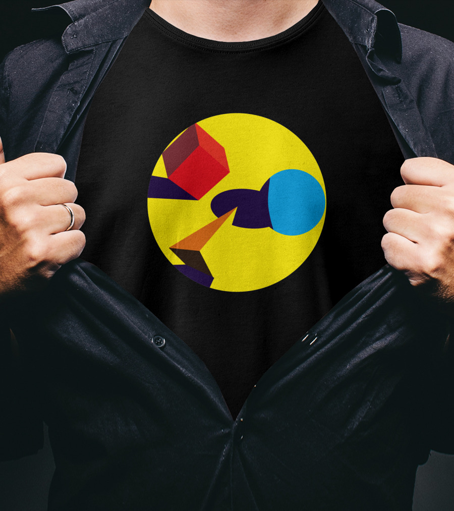 Bauhausian Forms Abstract Geometry 704928 Yellow Circle T-Shirt