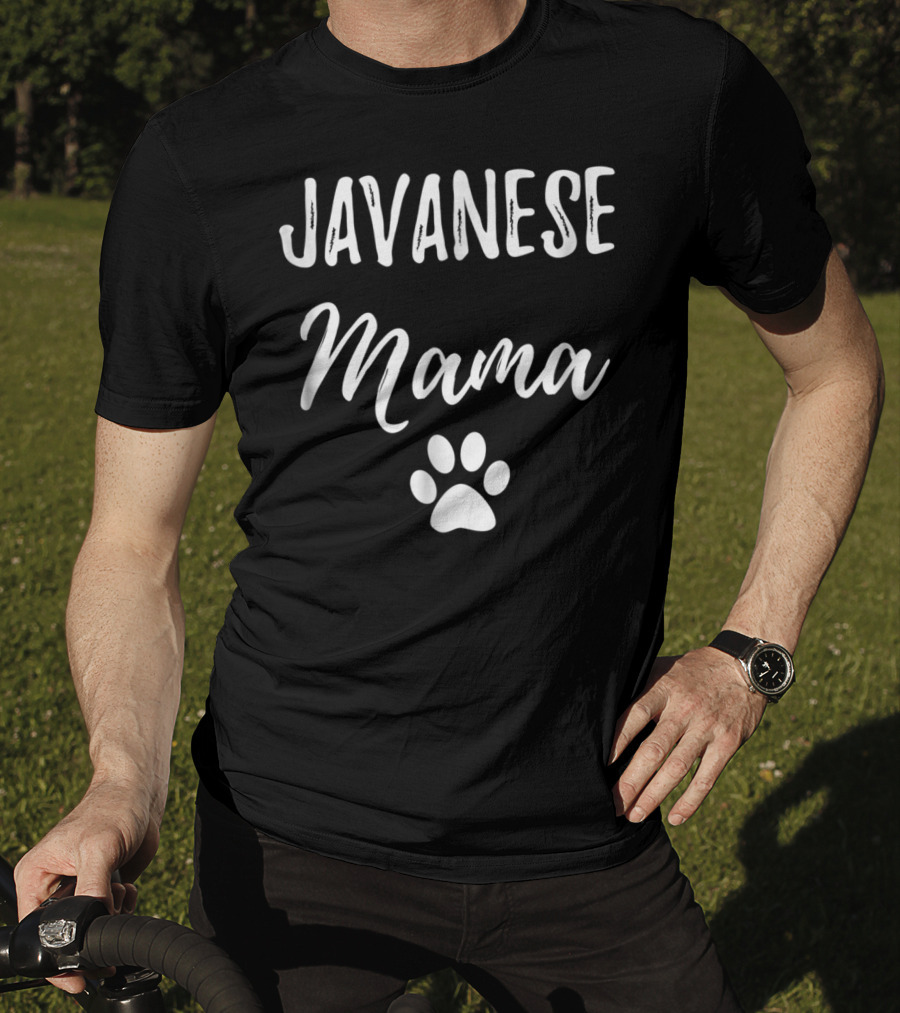 Javanese Mama Funny Cat Mom Paw Print Idea29 T-Shirt