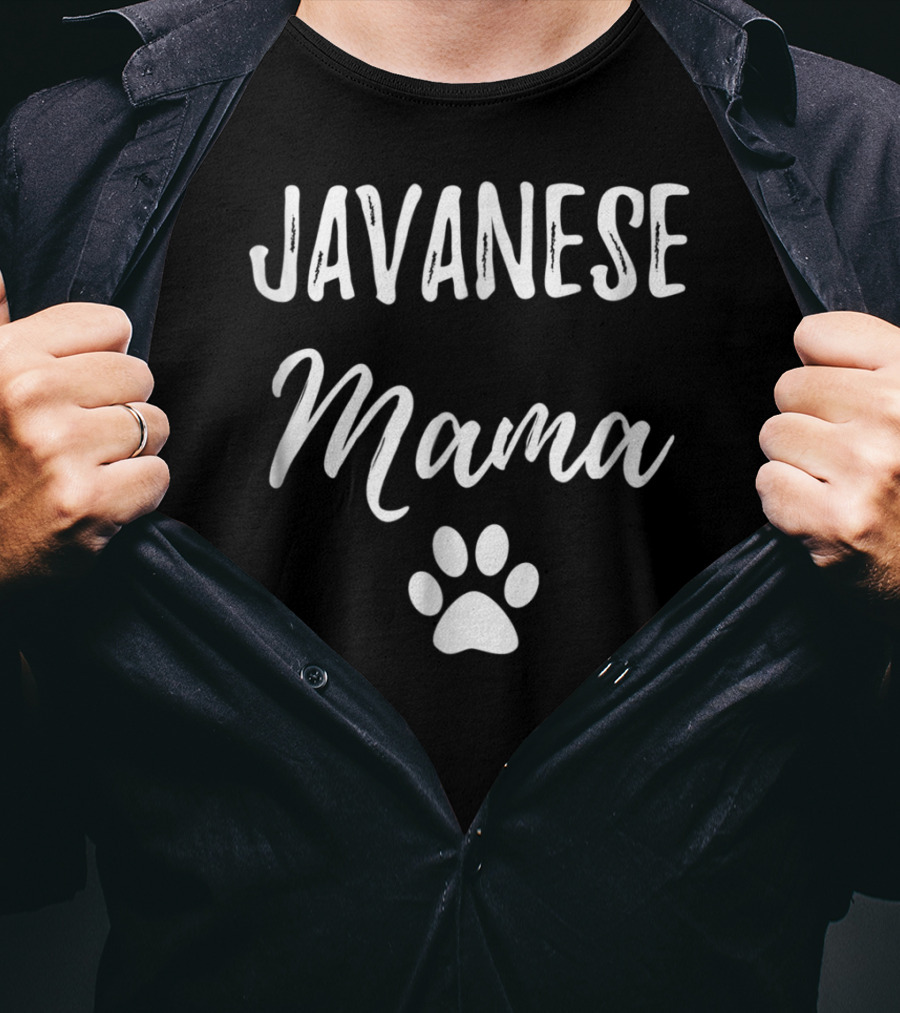Javanese Mama Funny Cat Mom Paw Print Idea29 T-Shirt