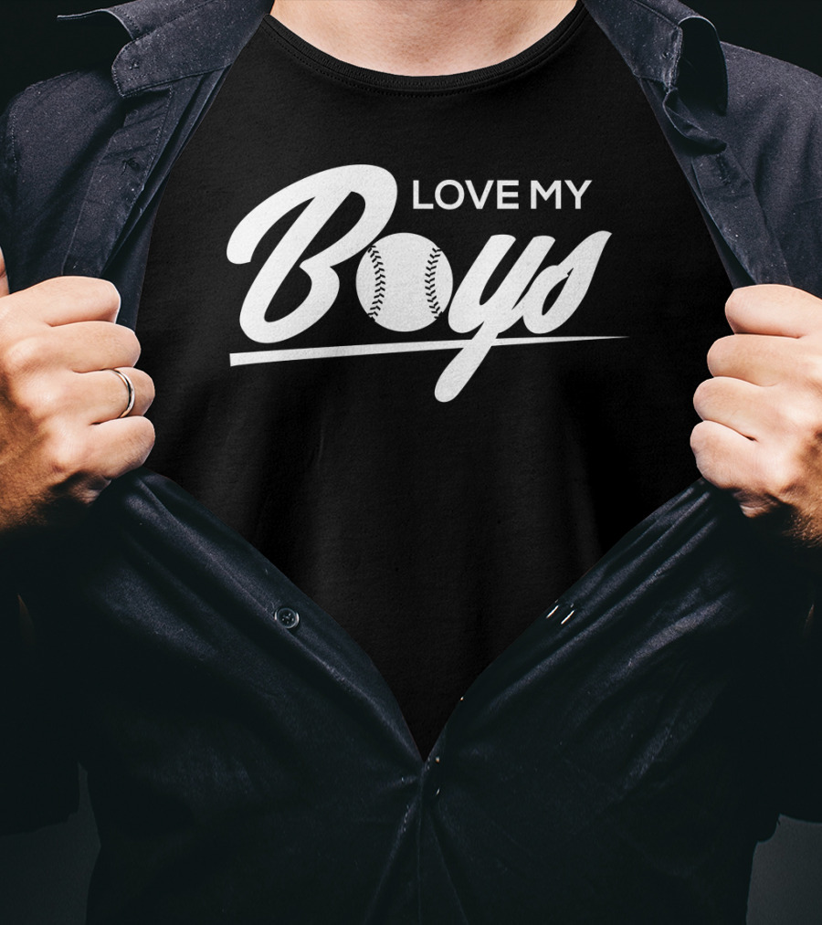 Father Mother Love My Boys Baseball Softball T-Shirt